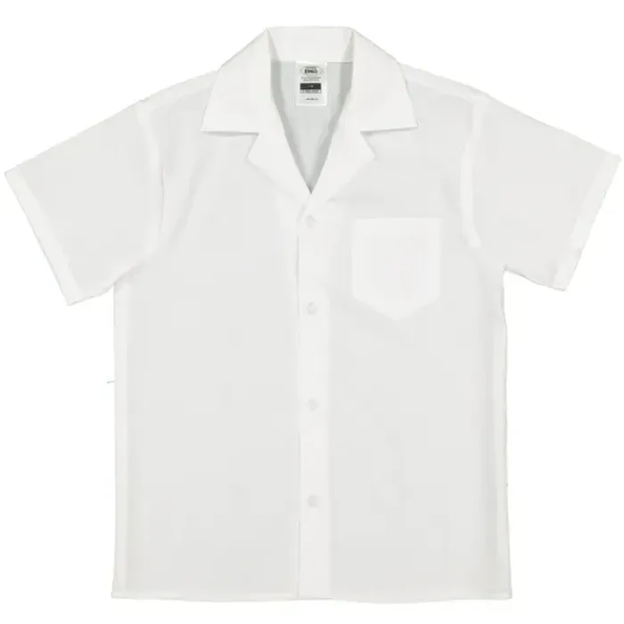 White short-sleeve school shirt