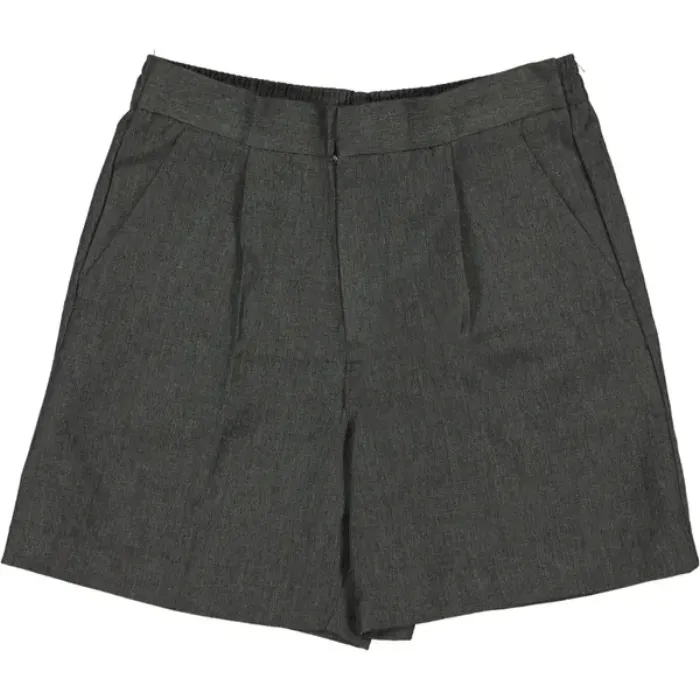 Grey pleated school shorts
